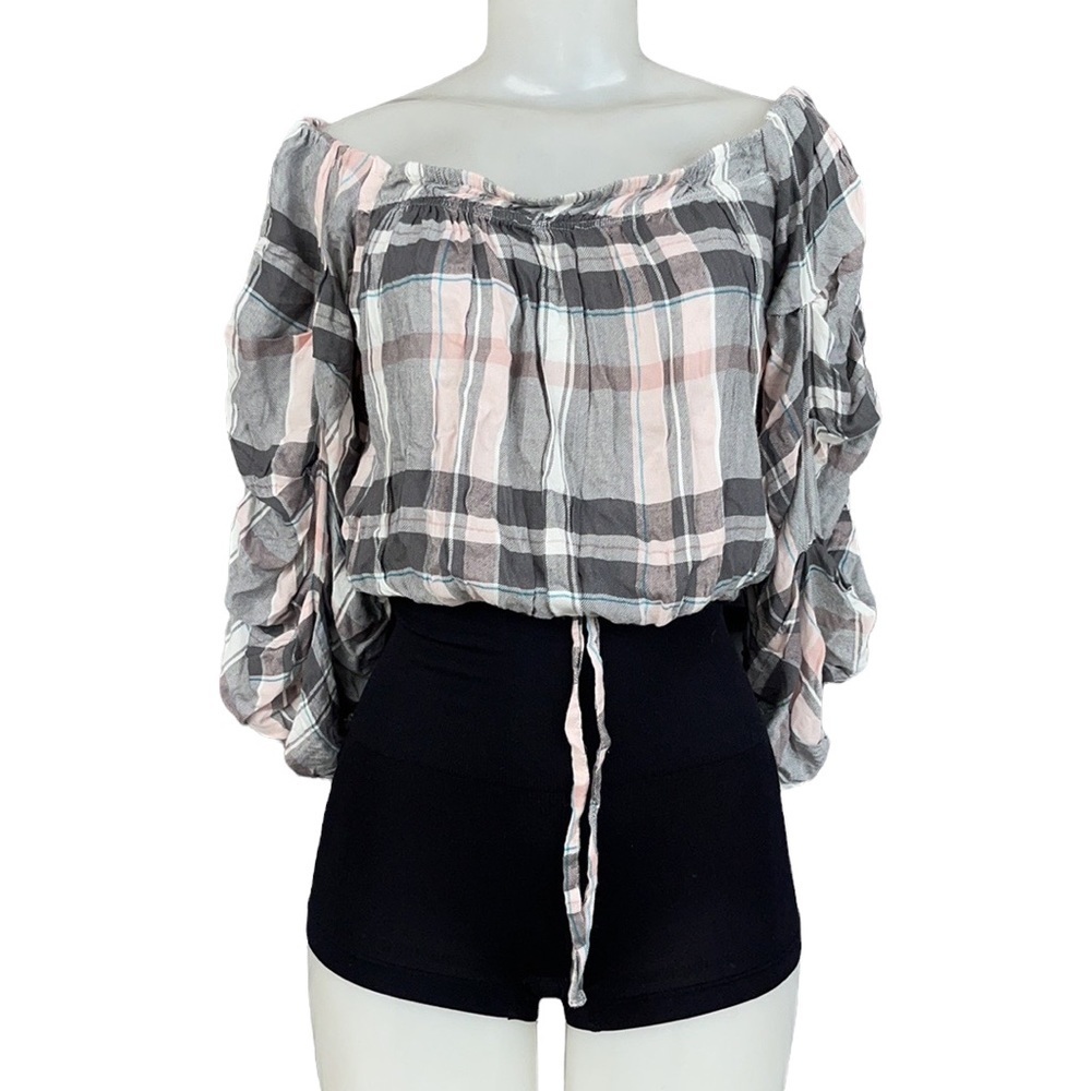 Thread Story Plaid Crop Top Size M